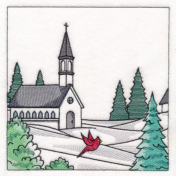 Horse Drawn Sleigh Christmas Scene Panel  2