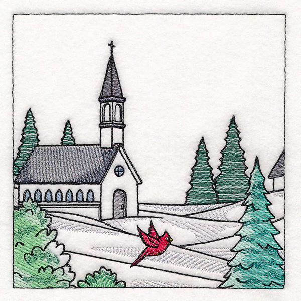 Horse Drawn Sleigh Christmas Scene Panel  2 - Image 5