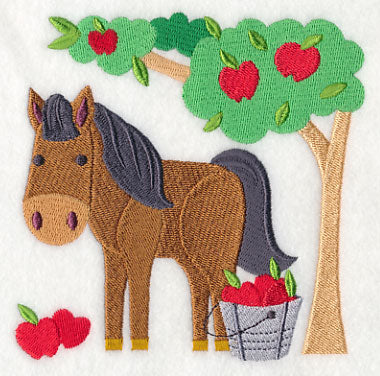 Horse in Apple Orchard - Image 4