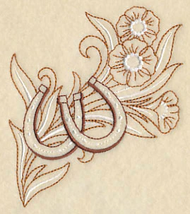 Horseshoe and Flowers - Right