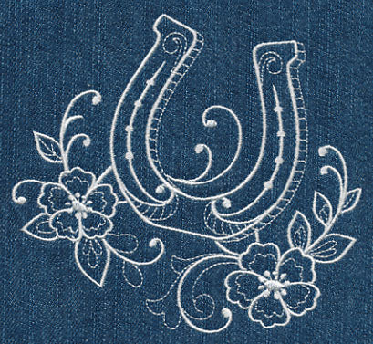 Horseshoe and Flowers (Whitework) - Image 4