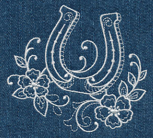 Horseshoe and Flowers (Whitework) - Image 5