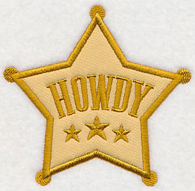 Howdy Sheriff's Badge (Applique) - Image 2