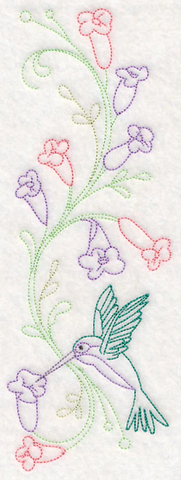 Hummingbird and Blooms Spray (Vintage) - Image 2