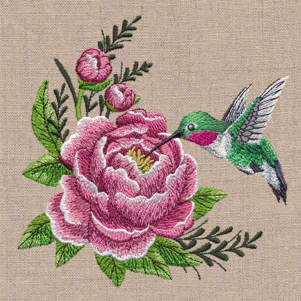 Hummingbird and Peony - Image 4