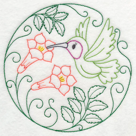 Hummingbird and Trumpet Vine (Vintage) - Image 2