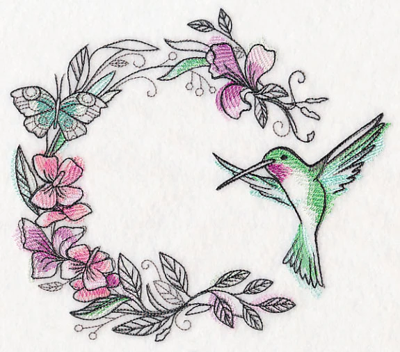 Hummingbird Wreath in Watercolor - Image 6