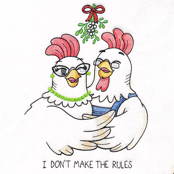 I Don't Make the Rules Mistletoe Chickens - Image 4