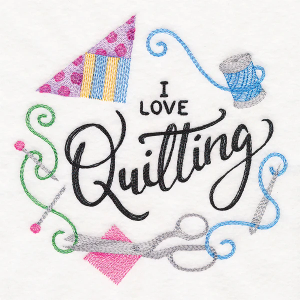 I Love Quilting Wreath - Image 3