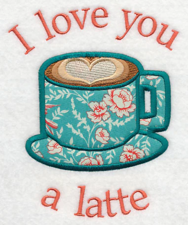 I Love You a Latte (Applique) - Image 2