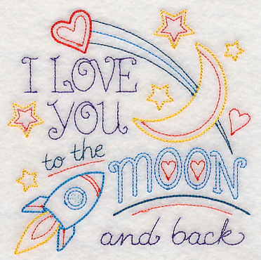 I Love You to the Moon and Back Square (Vintage) - Image 4