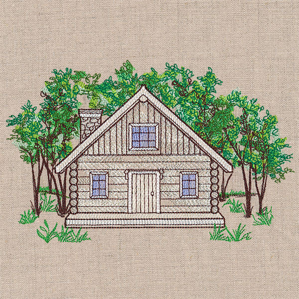 Idyllic Cabin in the Forest Scene - Image 2