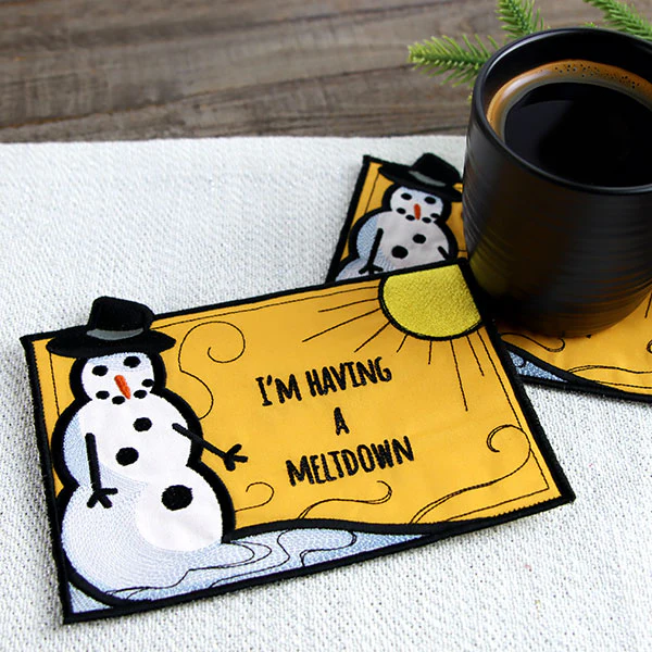 I'm Having a Meltdown Mug Rug (In-the-Hoop) - Image 4