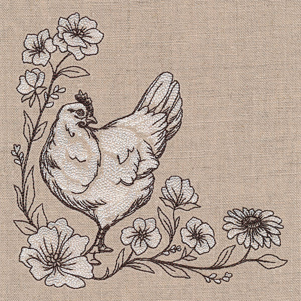 In Your Corner of the Country Hen Etching - Image 5