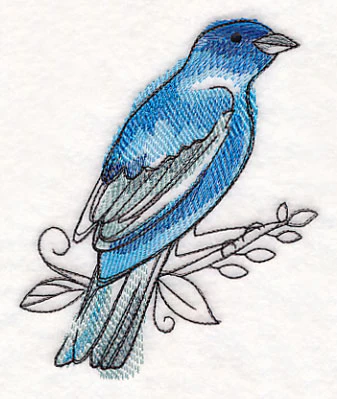 Indigo Bunting in Watercolor - Image 2