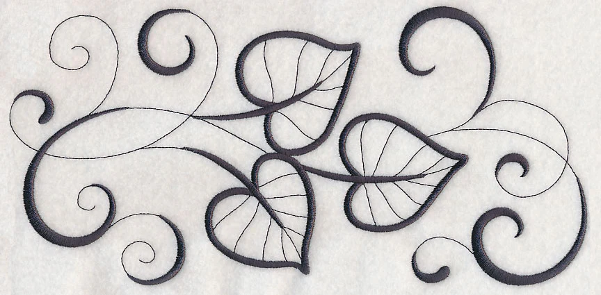 Inky Cottonwood Leaves Border