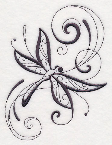 Inky Dragonfly and Swirls 1 - Image 2