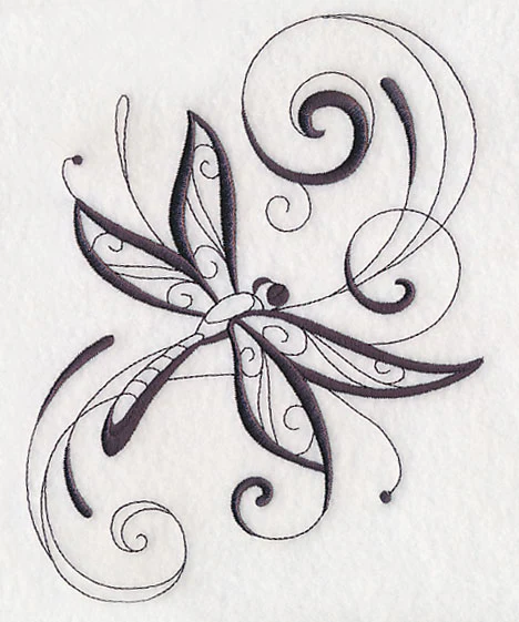Inky Dragonfly and Swirls 1 - Image 4