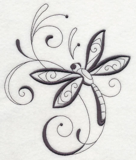Inky Dragonfly and Swirls 2 - Image 4