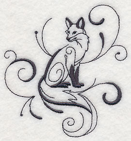 Inky Fox Sitting - Image 3
