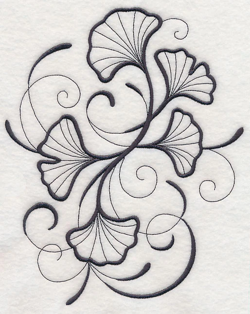 Inky Ginkgo Leaves