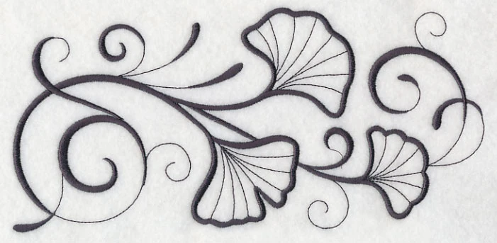 Inky Ginkgo Leaves Border - Image 2