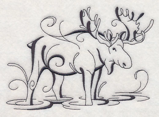 Inky Moose in Water - Image 2