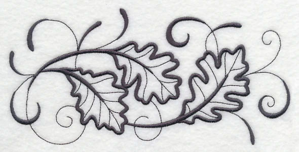 Inky Oak Leaves Border - Image 3