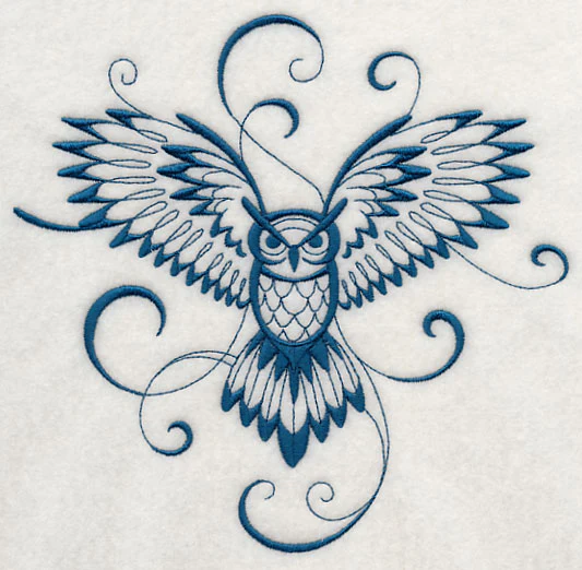 Inky Owl in Flight - Image 2