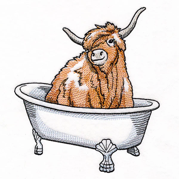 Into the Bathtub Highland Cow - Image 3