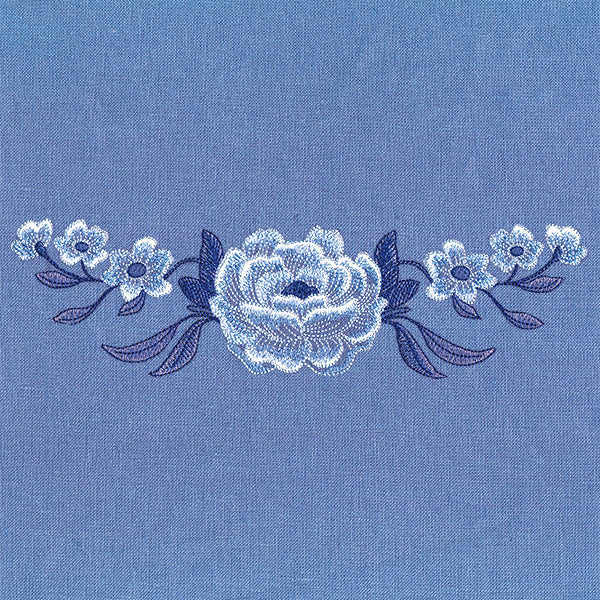 Into The Wild Blue Floral Border - Image 2
