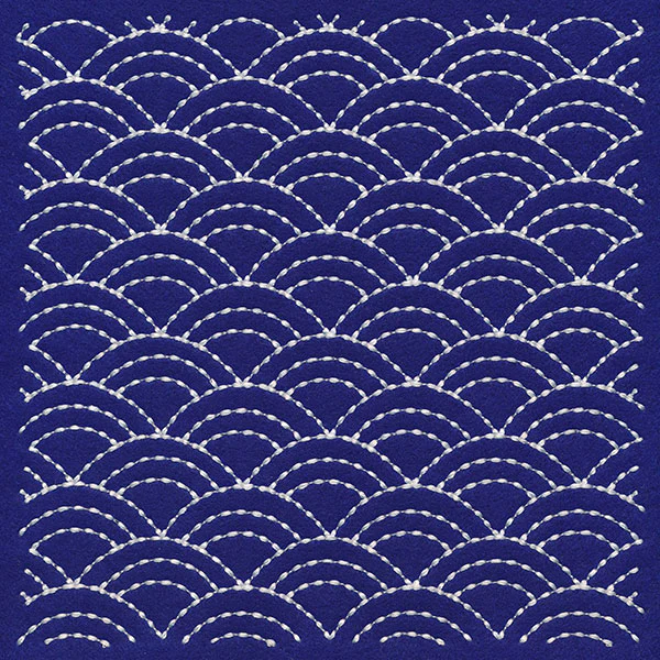 Intricate Waves Sashiko Quilting Square