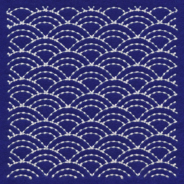 Intricate Waves Sashiko Quilting Square - Image 3