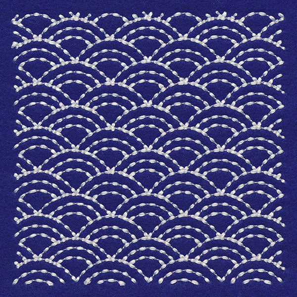 Intricate Waves Sashiko Quilting Square - Image 4