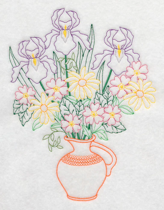 Iris and Daisy Bouquet (Vintage)