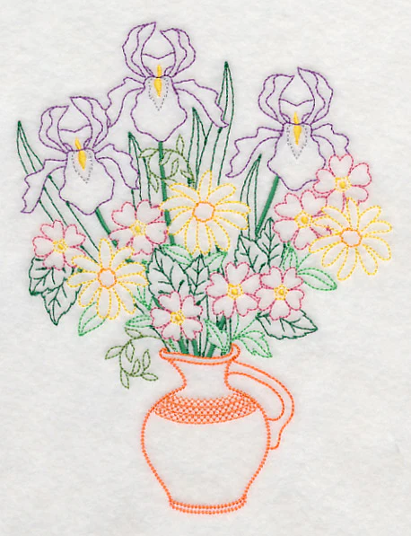 Iris and Daisy Bouquet (Vintage) - Image 2