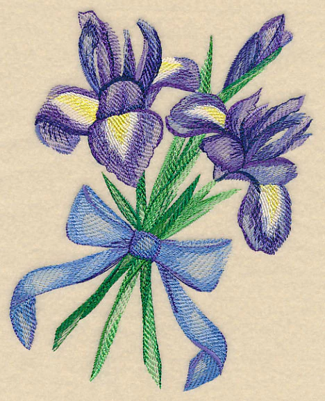 Iris Bouquet in Watercolor - Image 2