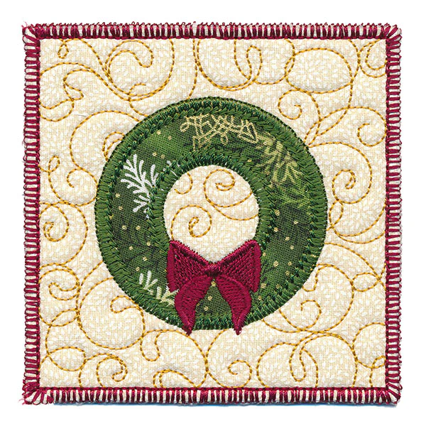 It's Time for Christmas Wreaths Mug Rug (In-the-Hoop) - Image 5