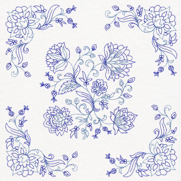 Jacobean Blooms Pillow Pair (Vintage) - Image 6