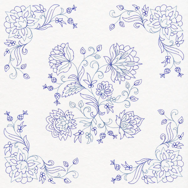 Jacobean Blooms Pillow Pair (Vintage) - Image 8