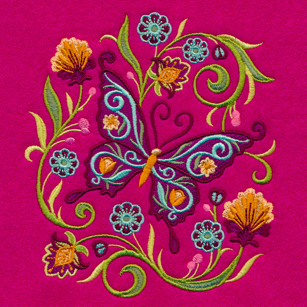 Jacobean Butterfly and Blooms - Image 3