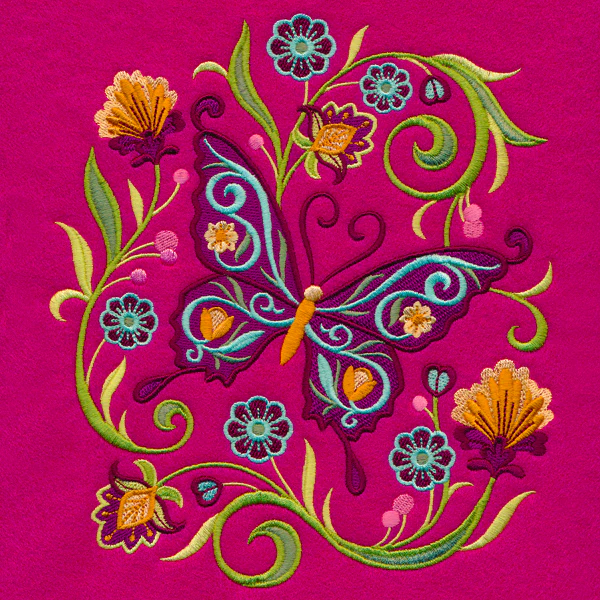 Jacobean Butterfly and Blooms - Image 4
