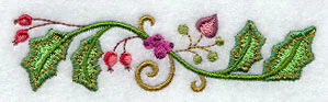 Jacobean Christmas Floral Border 2 - Image 3
