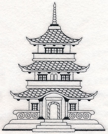 Japanese Pagoda (Blackwork) - Image 3