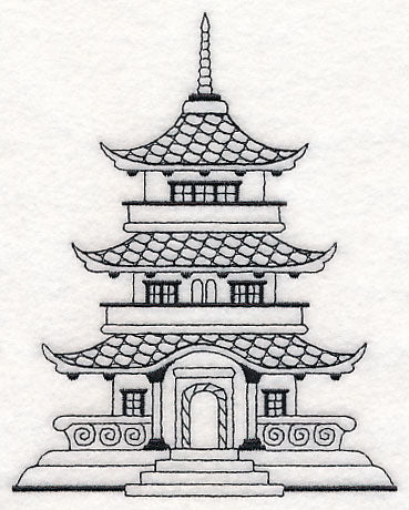 Japanese Pagoda (Blackwork) - Image 4