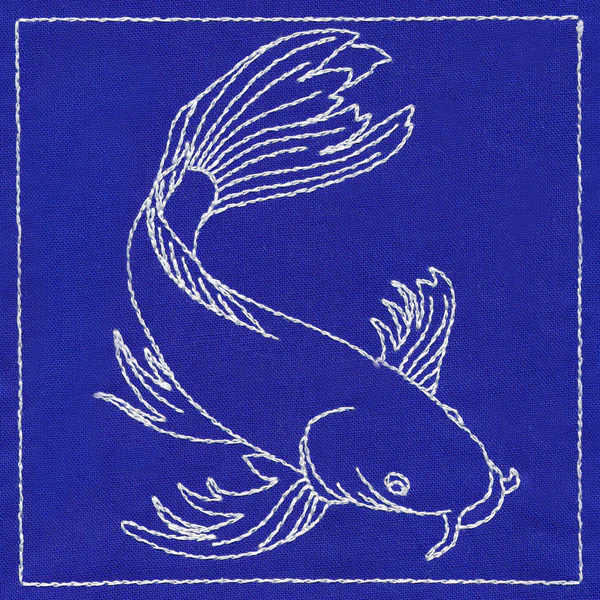 Japanese Sashiko Quilting - Koi Fish - Image 5