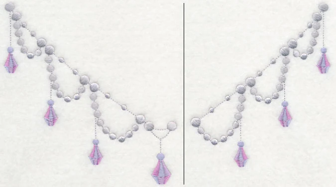 Jewels and Beads Neckline (V-Neck) (Split)