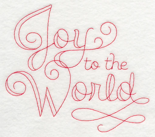Joy to the World (Redwork) - Image 2