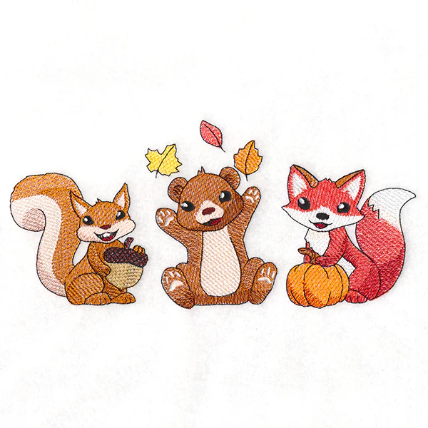 Joyful Autumn Animals Trio - Image 3