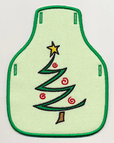 Joyful Christmas Tree Bottle Apron (In-the-Hoop)